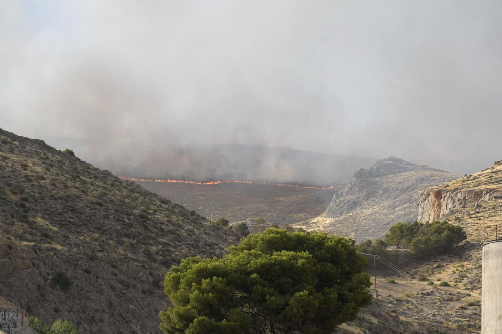 INFOCA lucha contra las llamas con todos sus medios por cielo y tierra: las imágenes