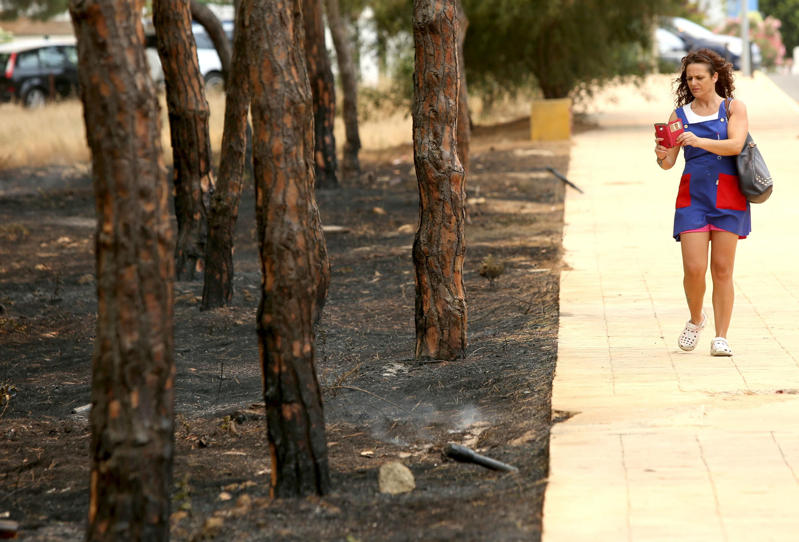 Las consecuencias del incendio en Mazagón