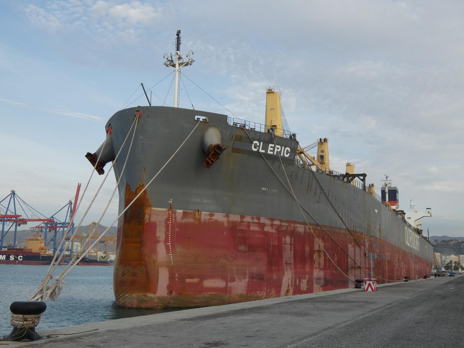 El buque Beate Oldendorff atracado en el puerto de Málaga