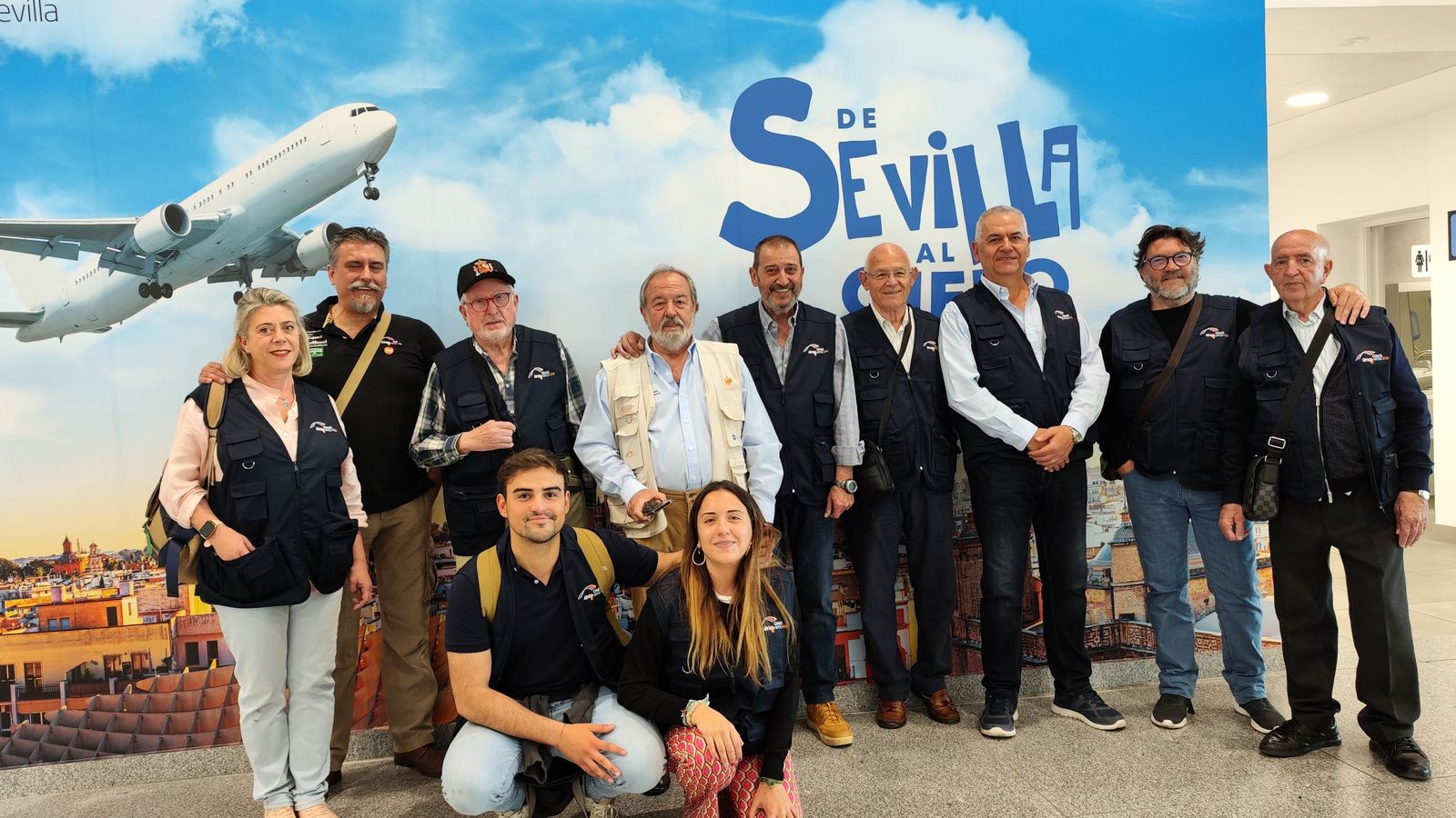 Salida de los cooperantes, este viernes.