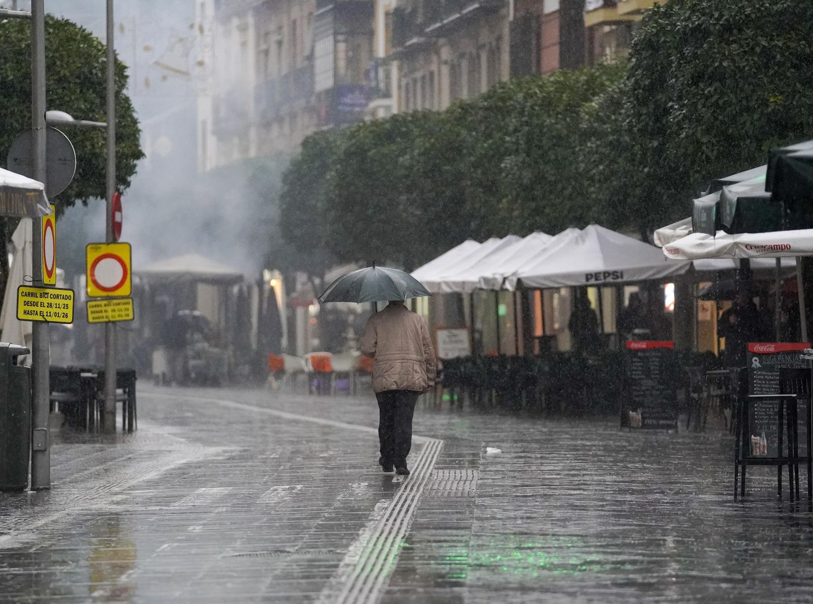 Viernes de lluvia intensa en Sevilla