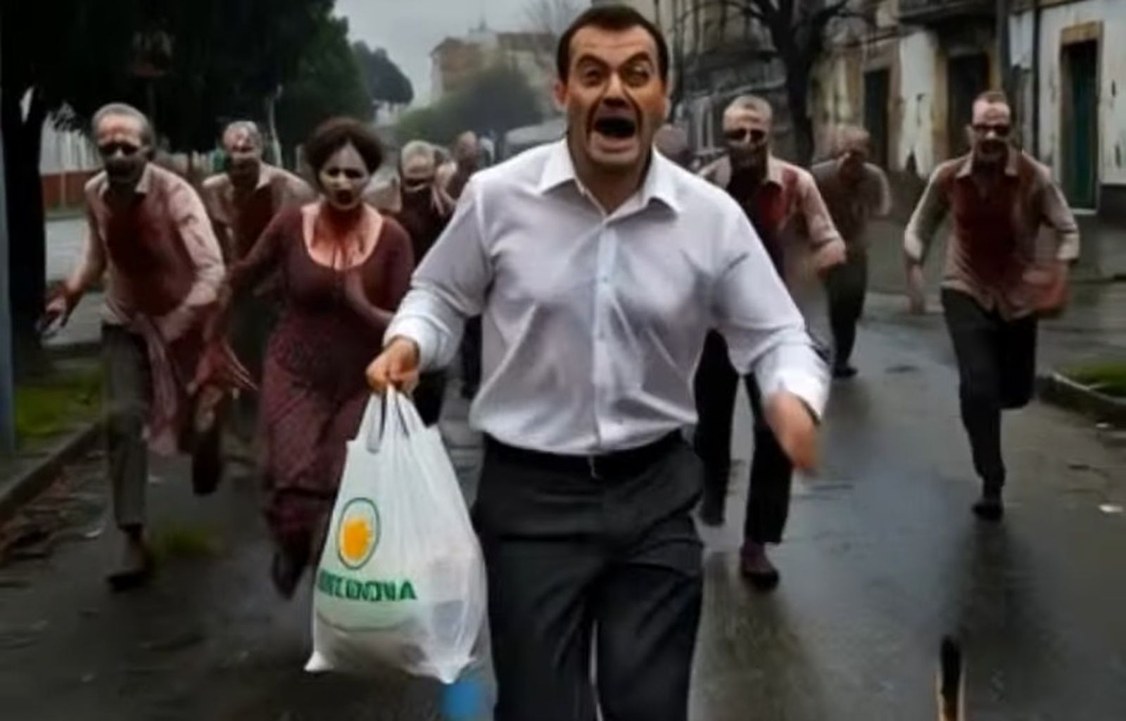 Un instante del vídeo elaborado con IA sobre la llegada de la borrasca Leonardo a Jerez.