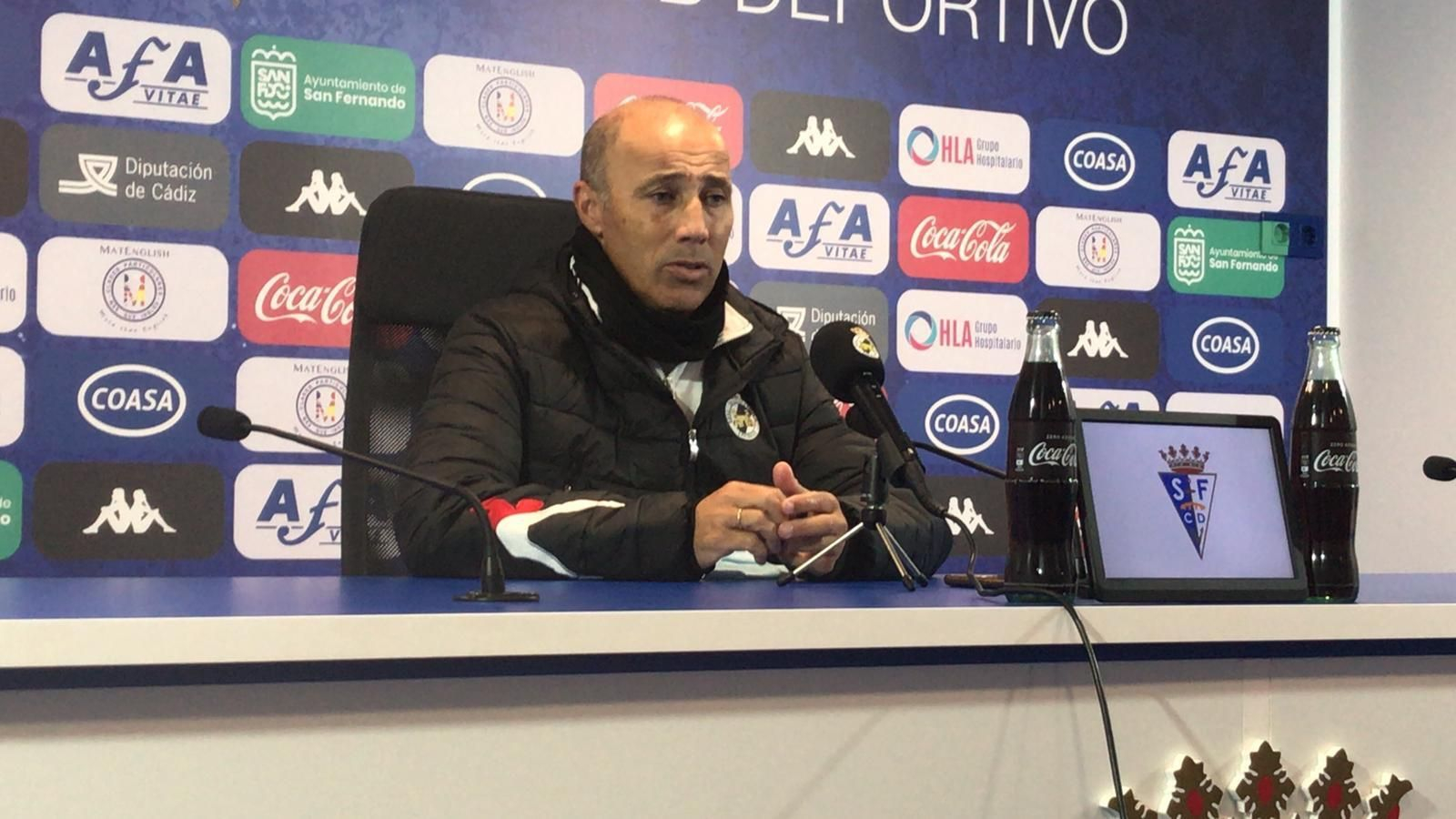 Antonio Calderon, tras la derrota frente al San Fernando