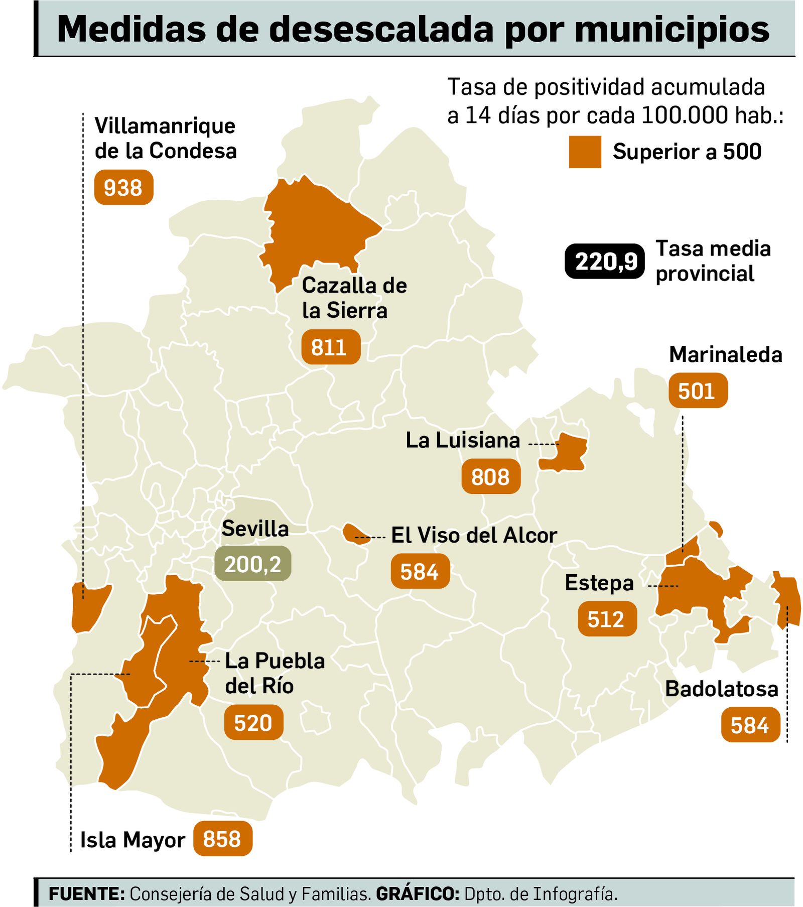 Los municipios afectados por el cierre perimetral.
