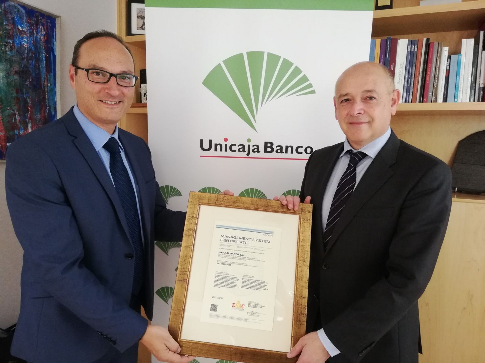 Unicaja Banco adapta su certificado de gestión ambiental a la nueva norma ISO 14001.