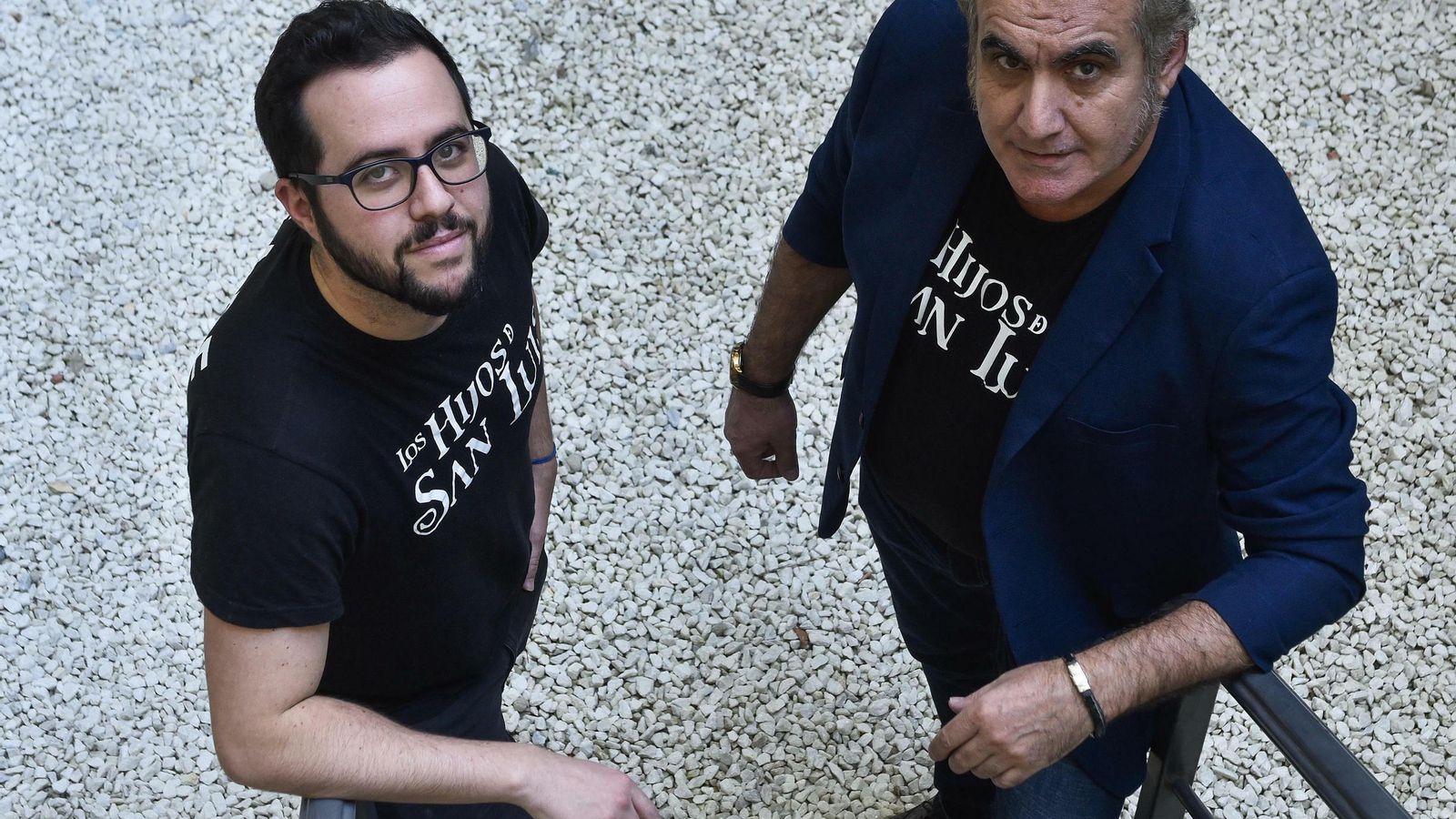 El codirector Álex López junto al actor Pepe Garrido, que encarna al 'malo' de la película.