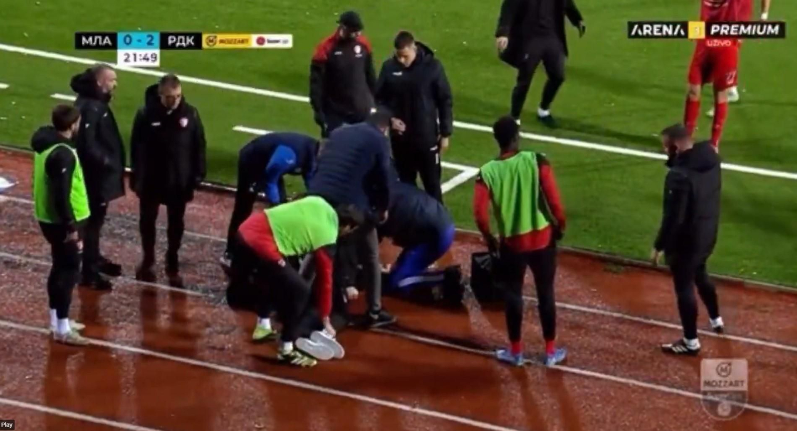 El entrenador bosnio del FK Radnicki 1923 se desplomó en el minuto 21 del encuentro ante el Mladost