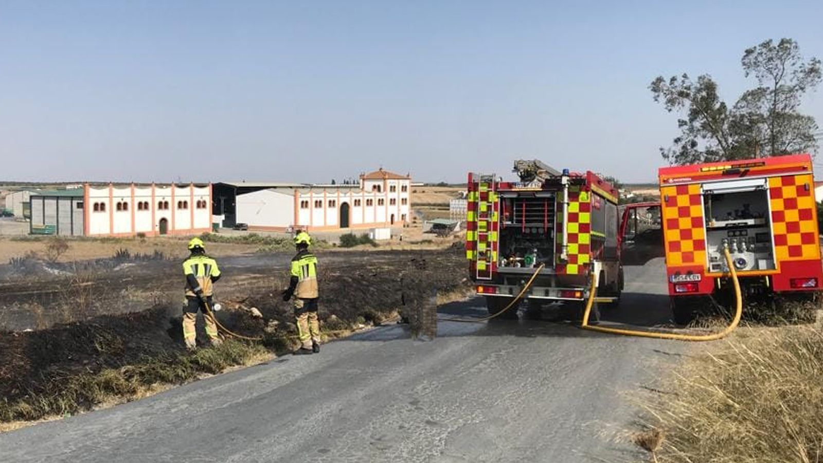 El fuego de Gibraleón se produjo cerca de edificaciones