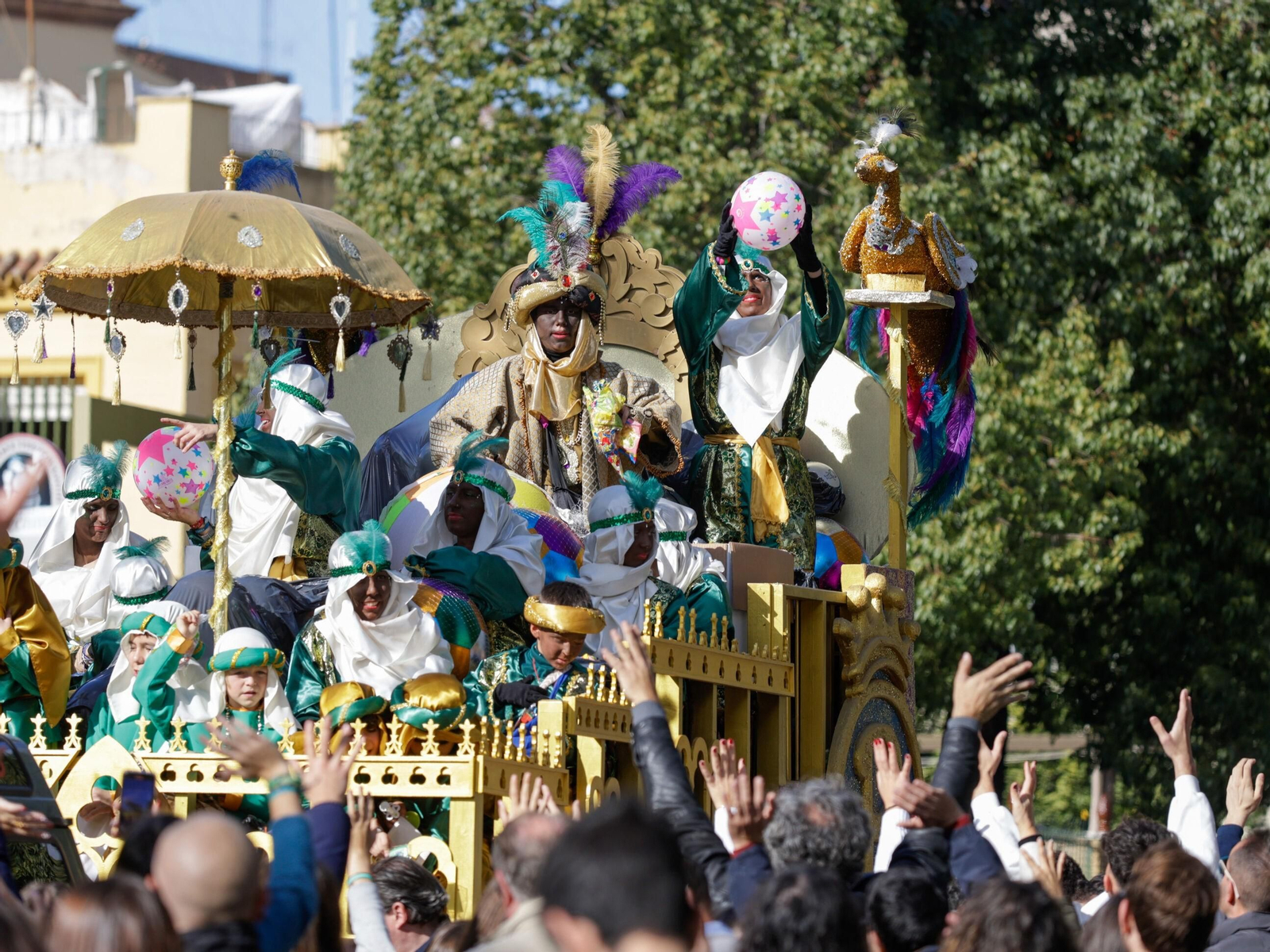 La carroza del rey Baltasar, en la Cabalgata de Reyes Magos de este año. La carroza del rey Baltasar, en la Cabalgata de Reyes Magos de este año.