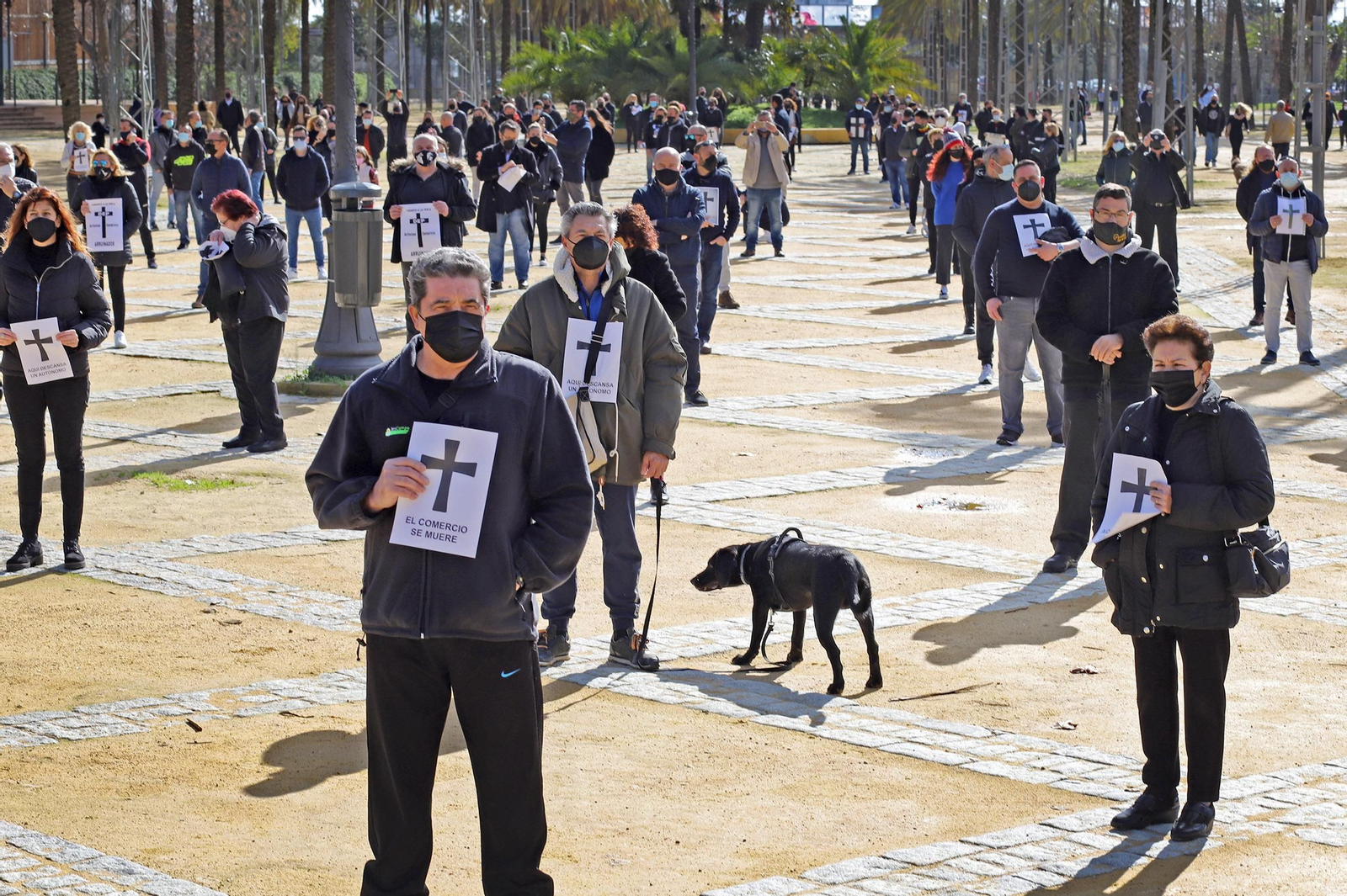 Contentración de los autónomos en el González Hontoria.