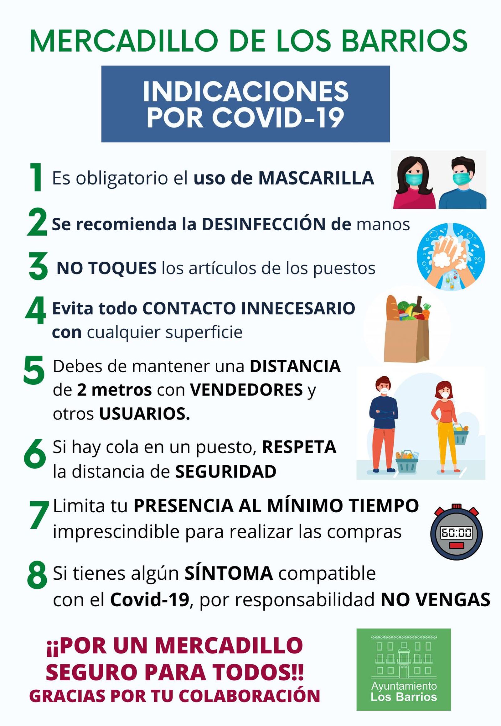 Medidas de seguridad en el mercadillo de Los Barrios.