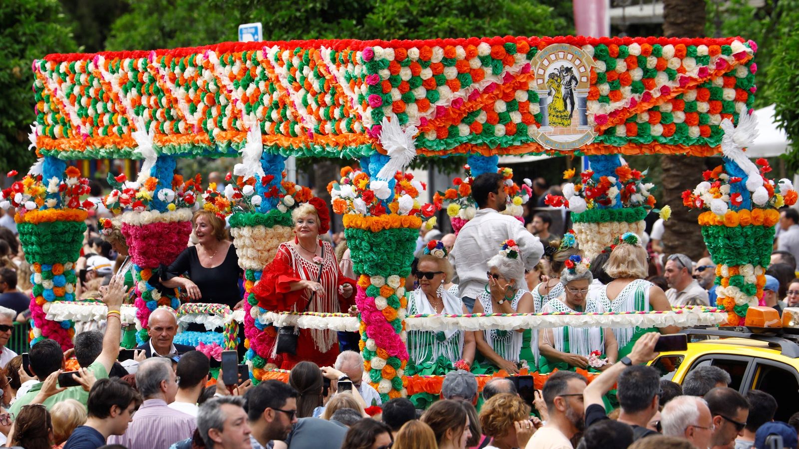 Una de las carrozas que ha participado en la Batallas de las Flores.