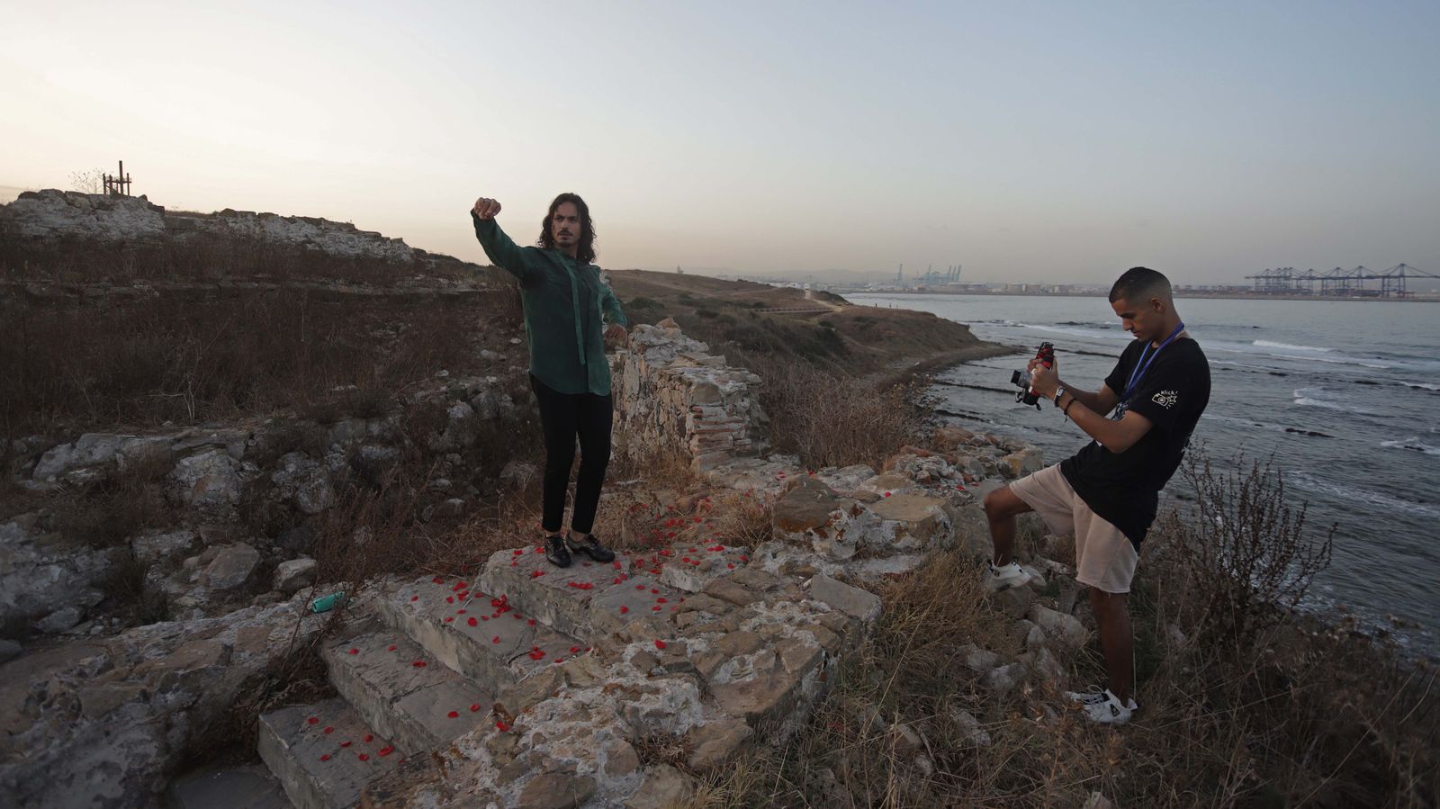 Fotos de la grabación en Algeciras del documental de Ghali Naoufal sobre la cultura árabe y española