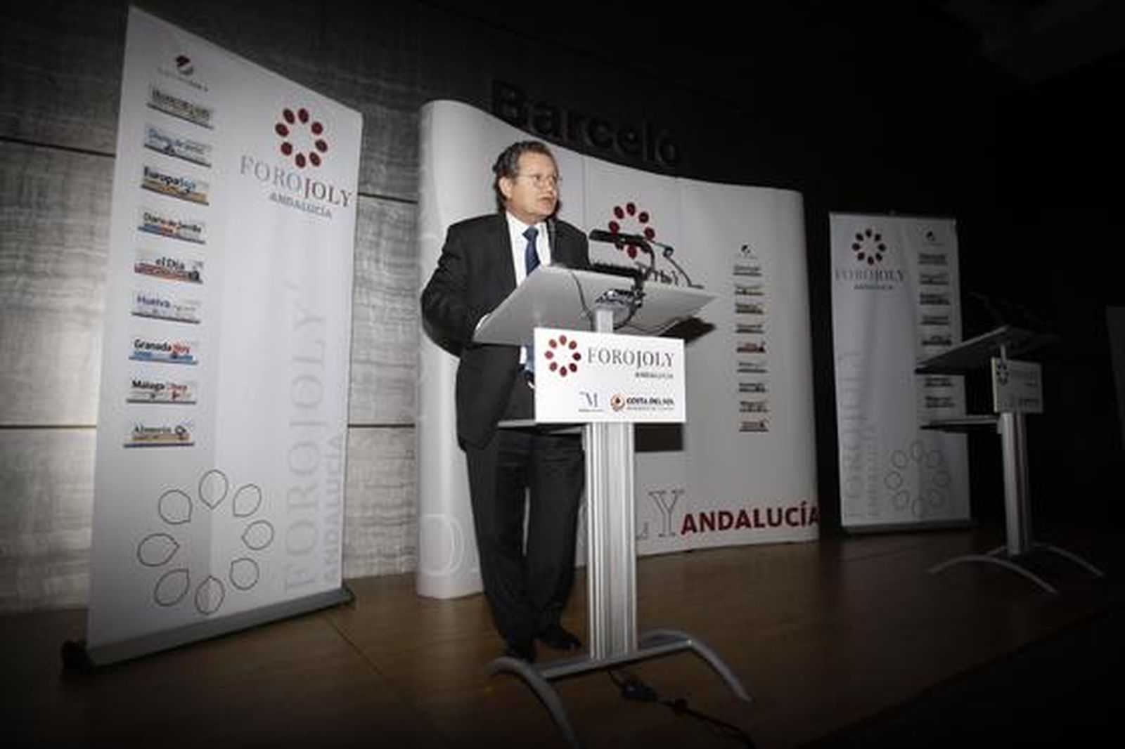 Asitentes al Foro Joly Andalucía celebrado en el hotel Barceló de la capital malagueña con el presidente de Aena, Juan Ignacio Lema.