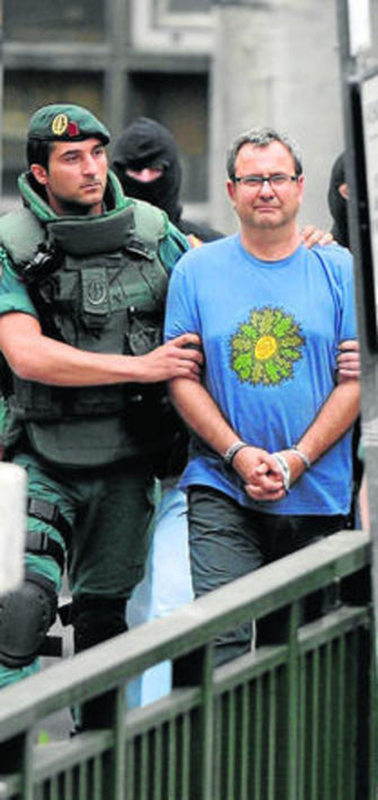 Detención del abogado Iñako Goyoaga en Bilbao el 13 de junio de 2009.