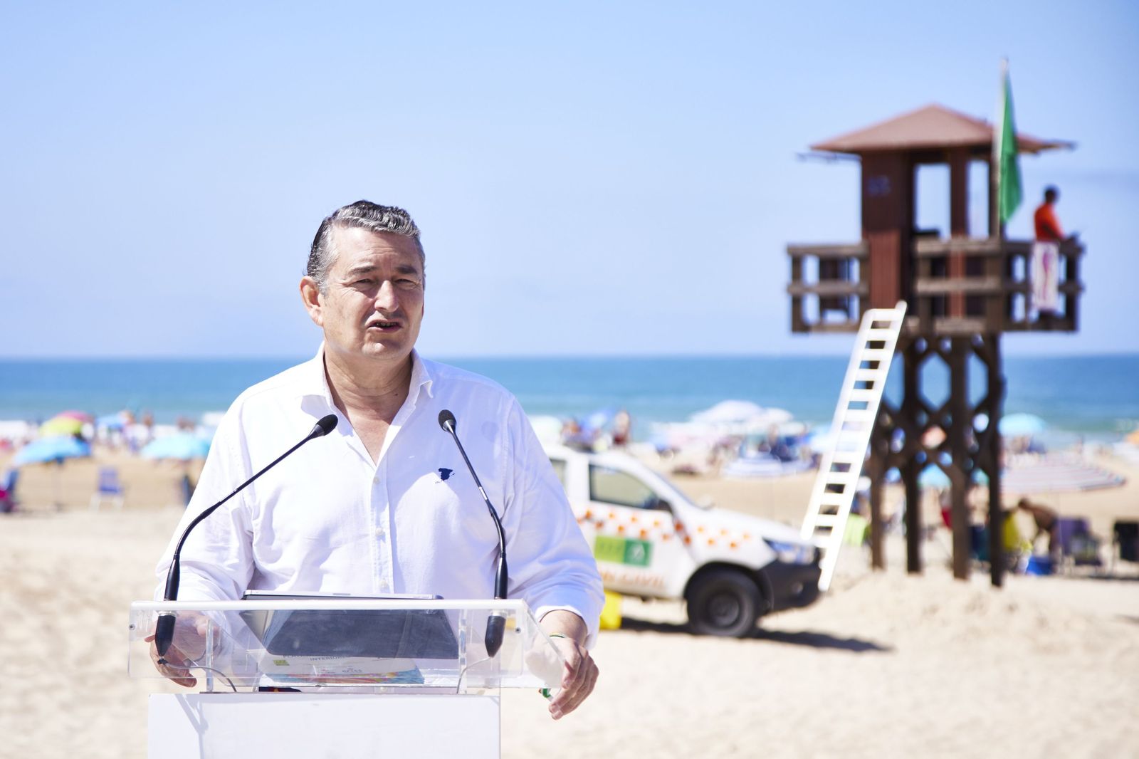 Antonio Sanz, durante su intervención en Conil.