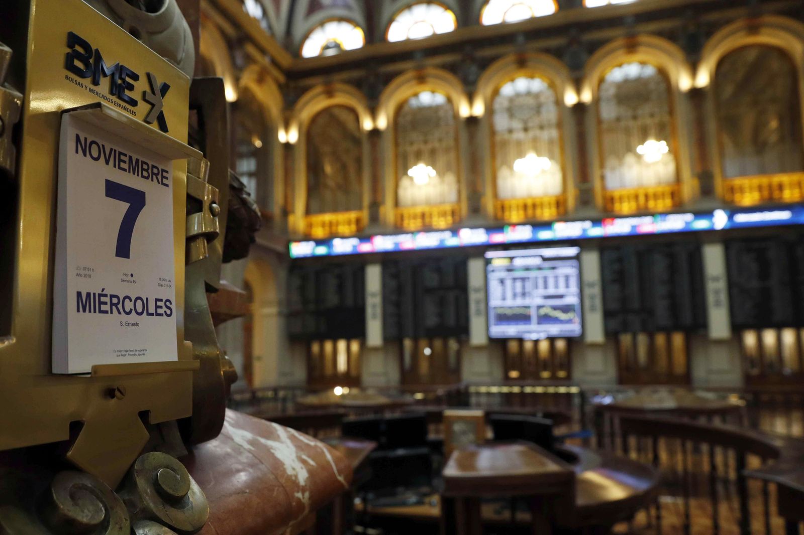 Interior de la Bolsa española, la pasada semana.