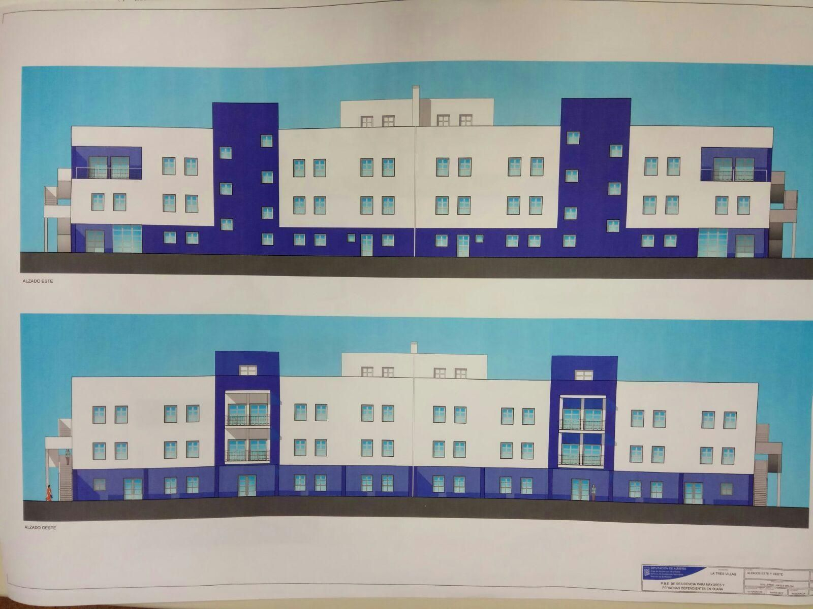 Maqueta del proyecto de la residencia para la tercera edad de Las Tres Villas que está elaborando la Diputación Provincial.
