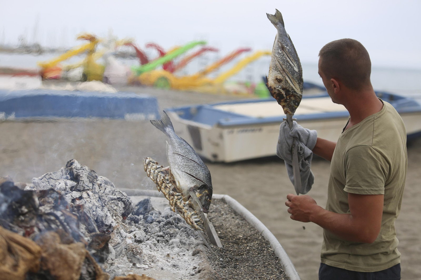 Un espetero en plena labor.