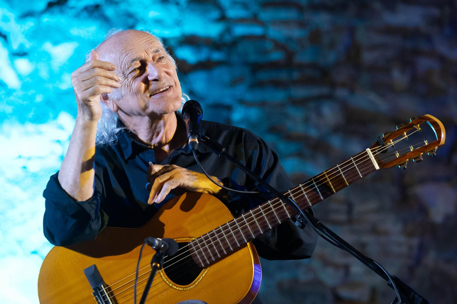 Amancio Prada, este viernes, durante su concierto en Gibralfaro.
