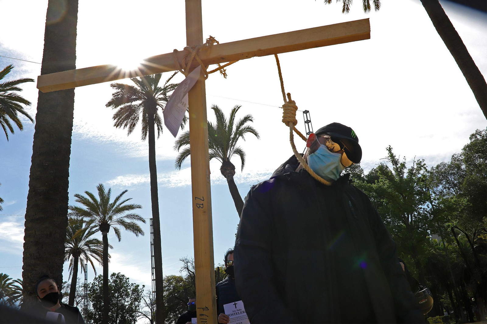 Contentración de los autónomos en el González Hontoria.