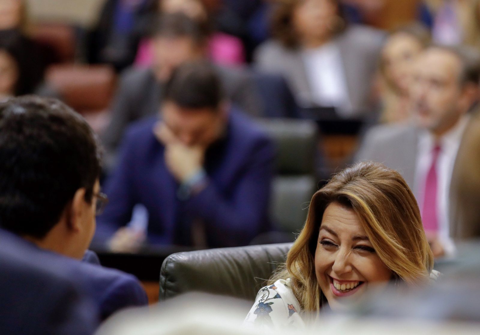 Susana Díaz ocupó por última vez el banco verde en la capilla del Hospital de las Cinco Llagas.