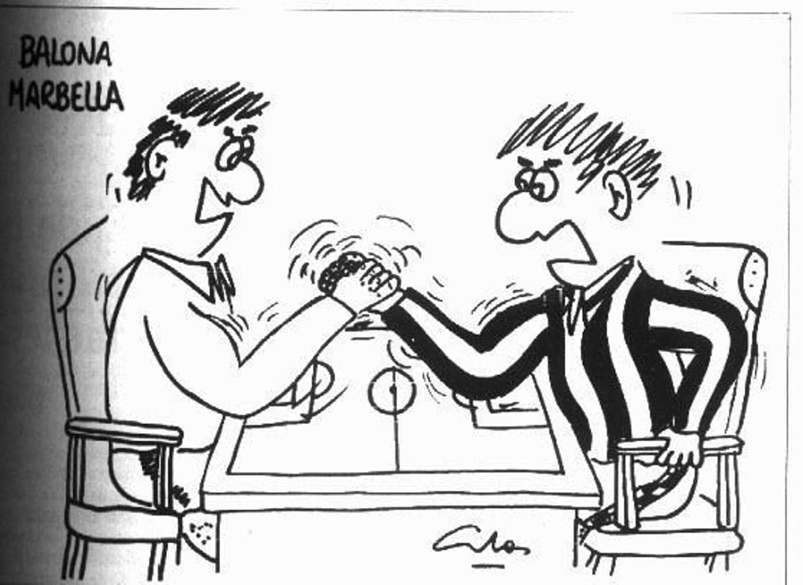 Ilustración de Carlos Villanueva en la previa de un Balona-Marbella.