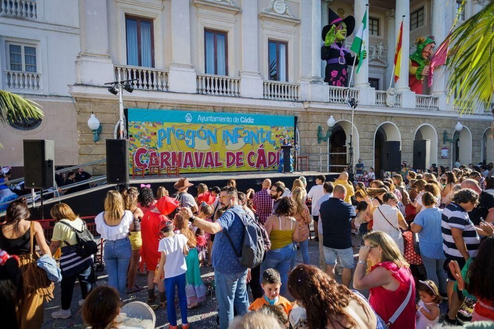 Escenario del pregón infantil en el pasado Carnaval.