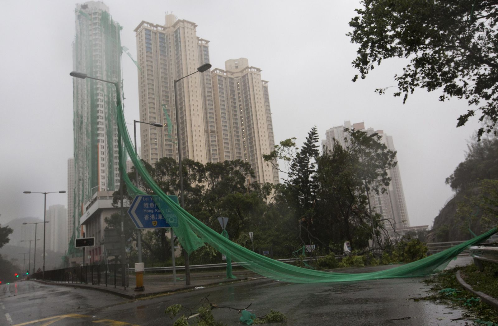 Fotografías del tifón Mangkhut, en Hong Kong