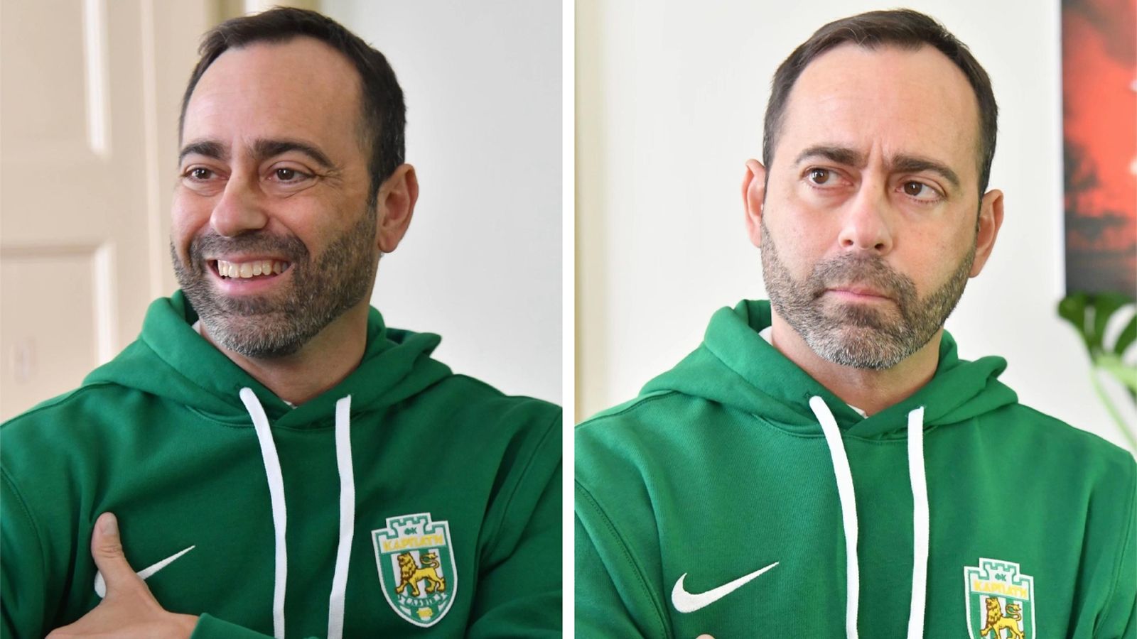 Fran Fernández, en su primer viaje a Ucrania para firmar con el Karpaty Lviv.