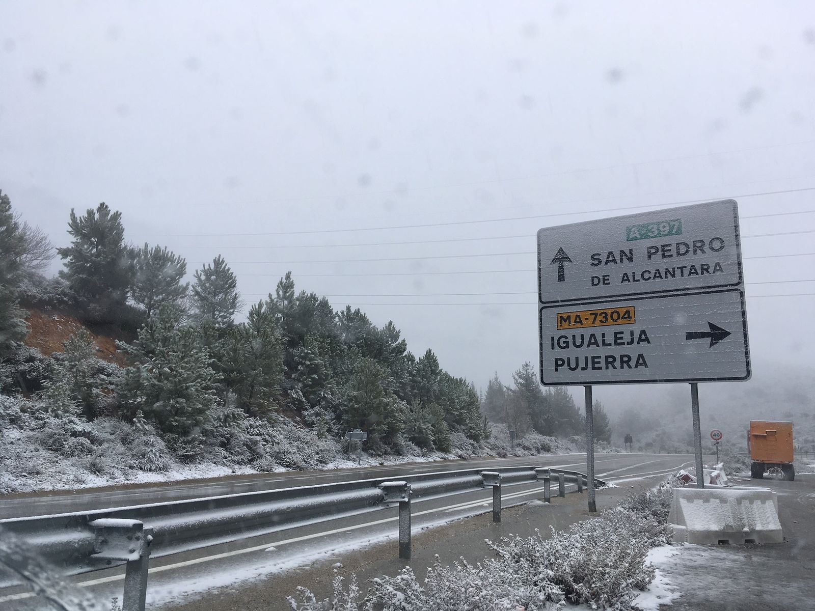 La nevada en el interior de Málaga, en imágenes