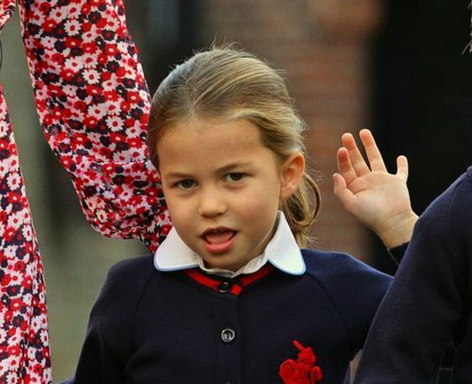La princesa Carlota, en su primer día de colegio.