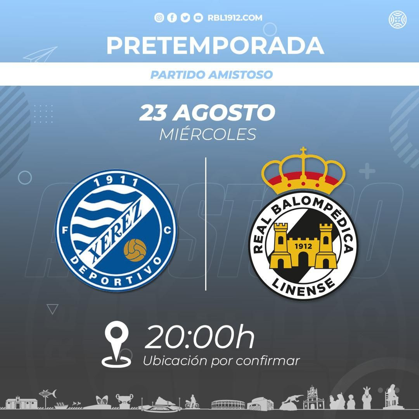 El anuncio del amistoso de la Balona con el Xerez DFC.