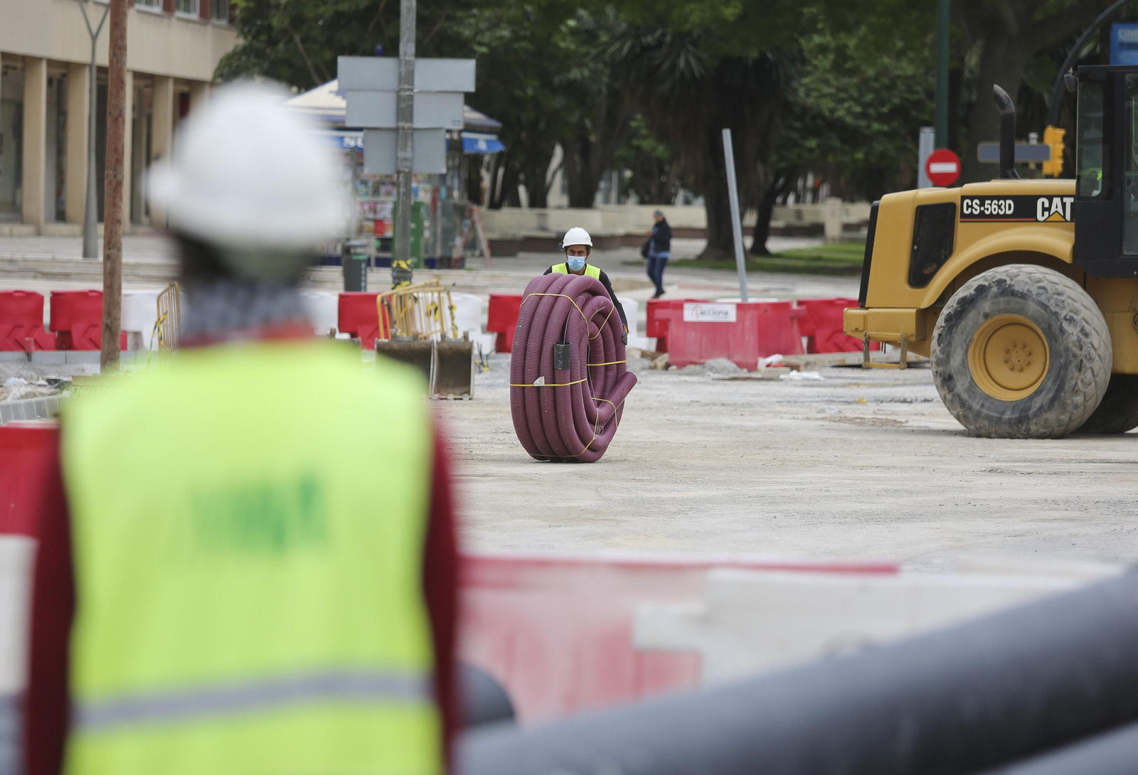 Fotos del avance del Metro de Málaga en la reurbanización de la Avenida de Andalucía