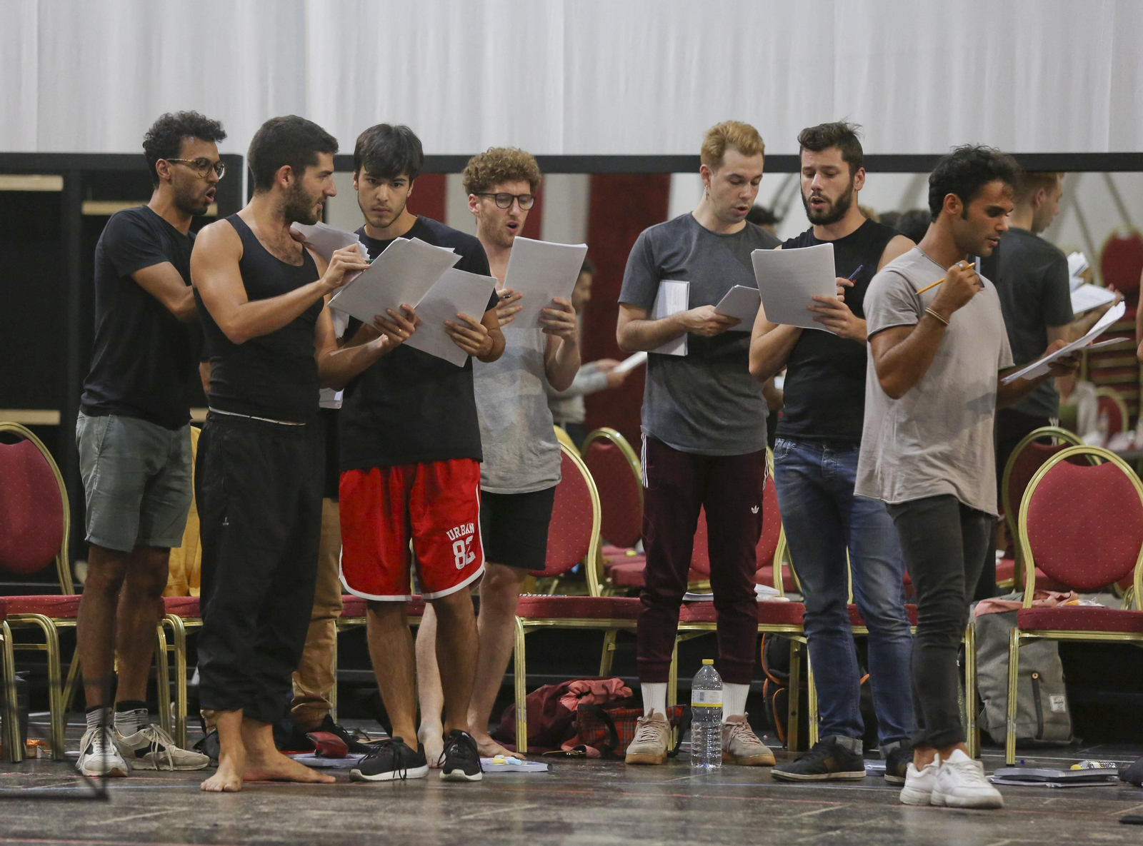 Ensayo con Antonio Banderas de la obra que estrenará el Teatro del Soho