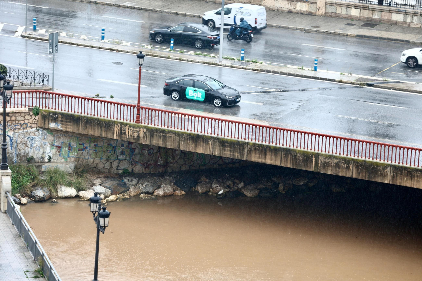 Málaga anegada por la lluvia