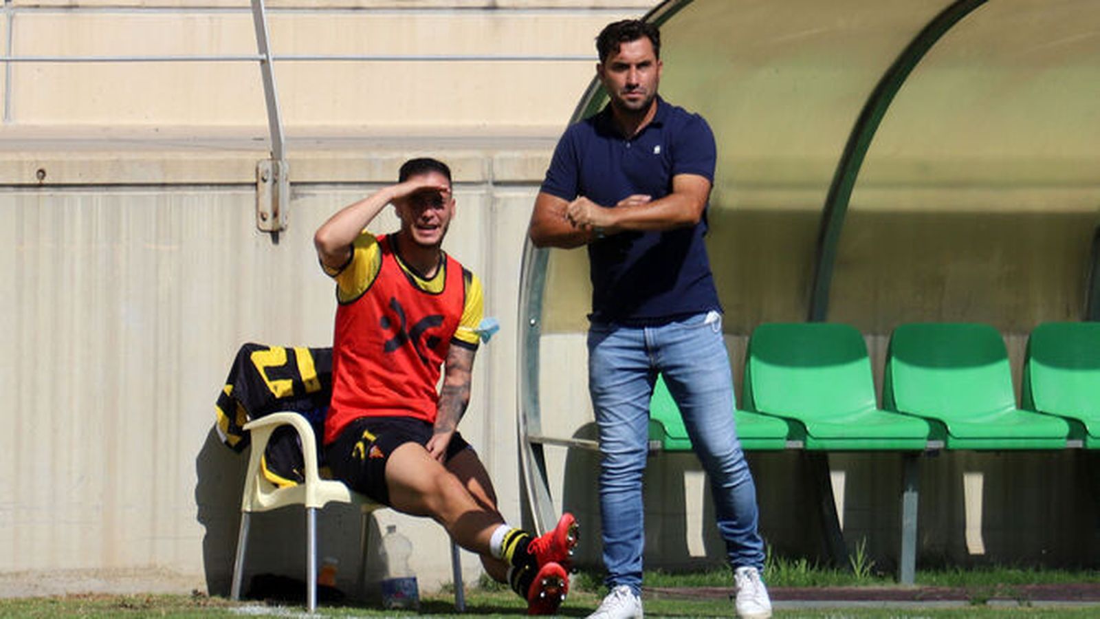 Antonio Fernández en su etapa como técnico del San Roque de Lepe.
