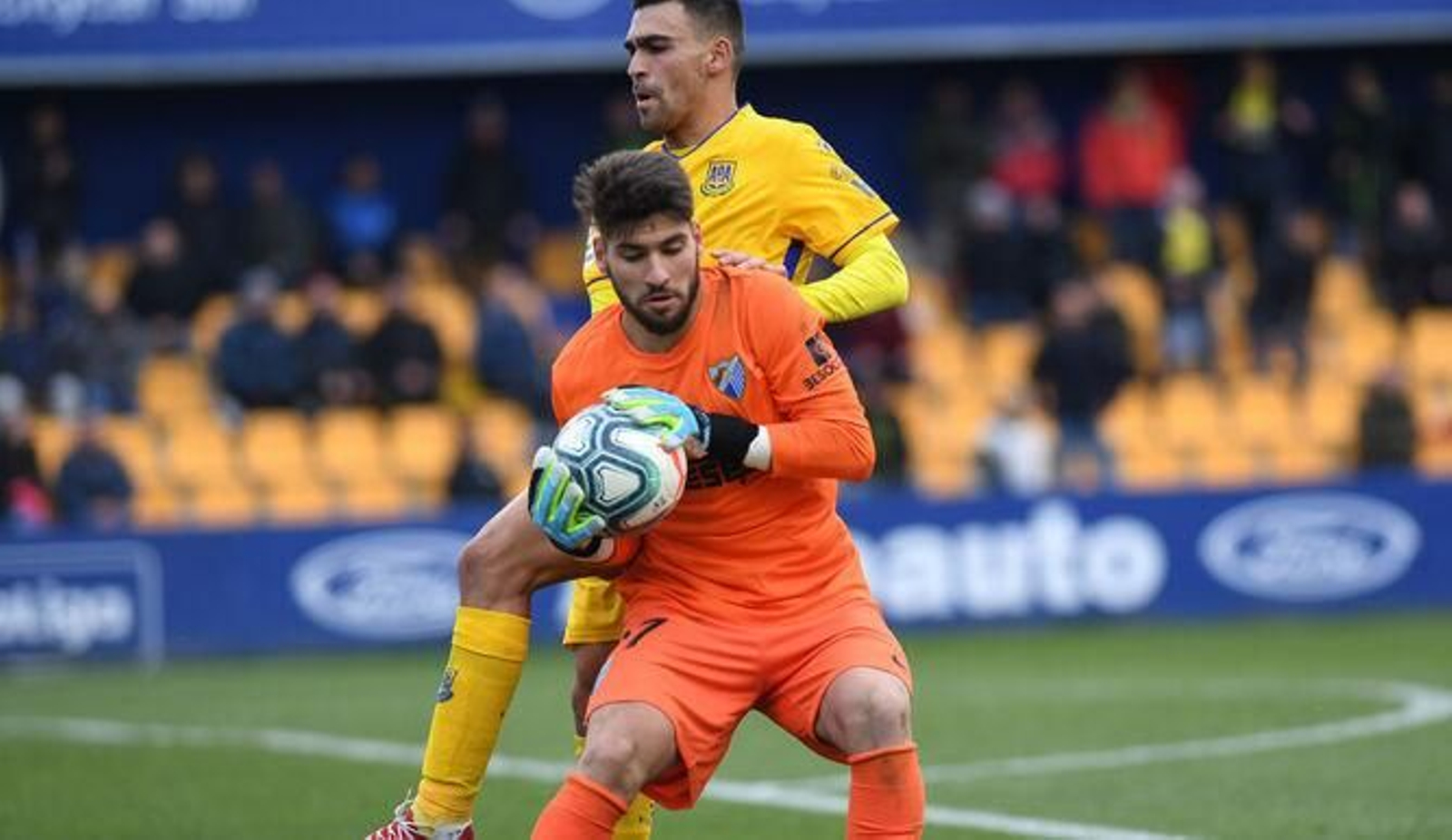 Gonzalo, en su debut con el Málaga CF en Alcorcón