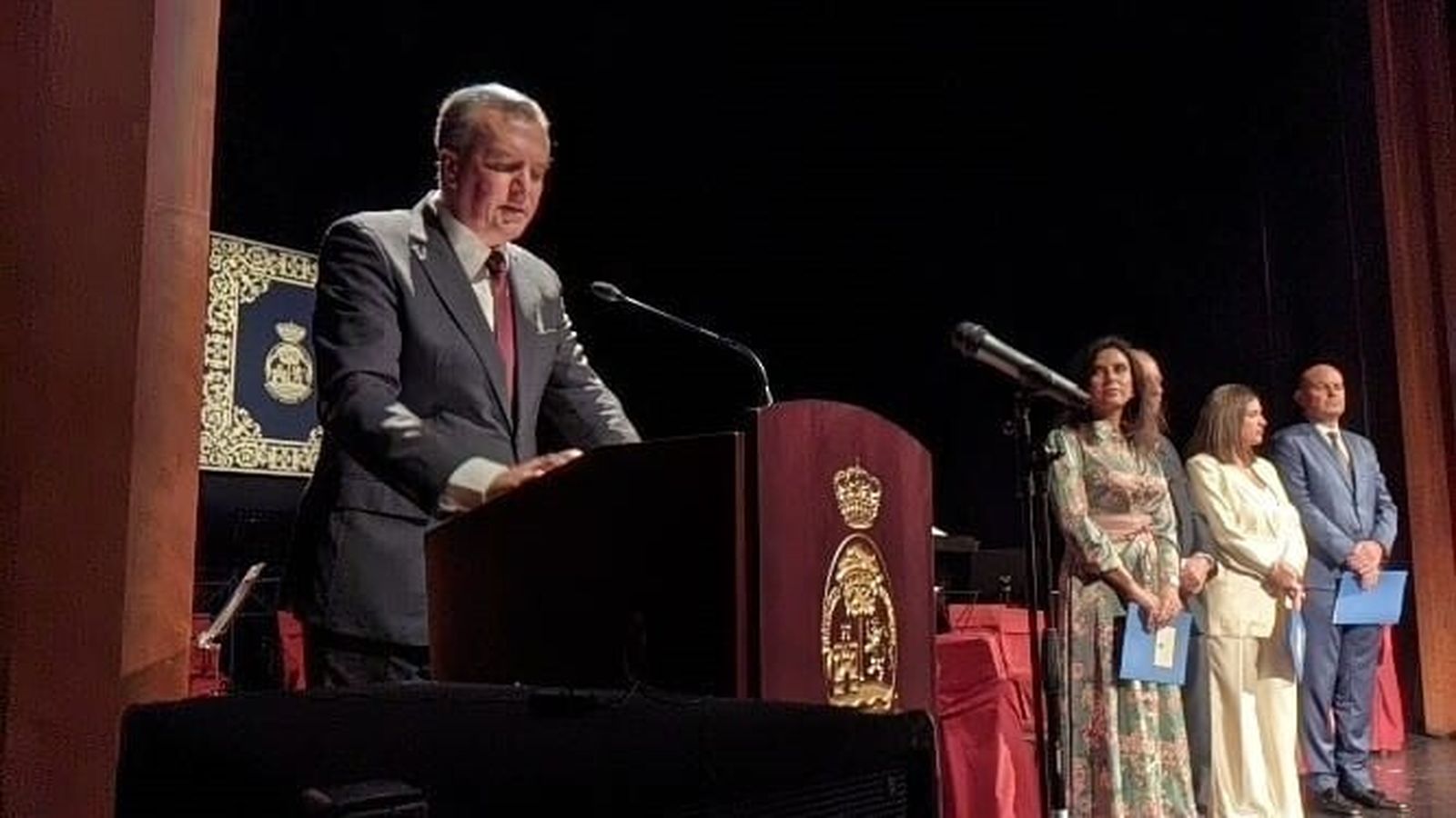 José Antonio Rodríguez-Poch, durante su intervención en el acto celebrado en el Teatro de las Cortes.