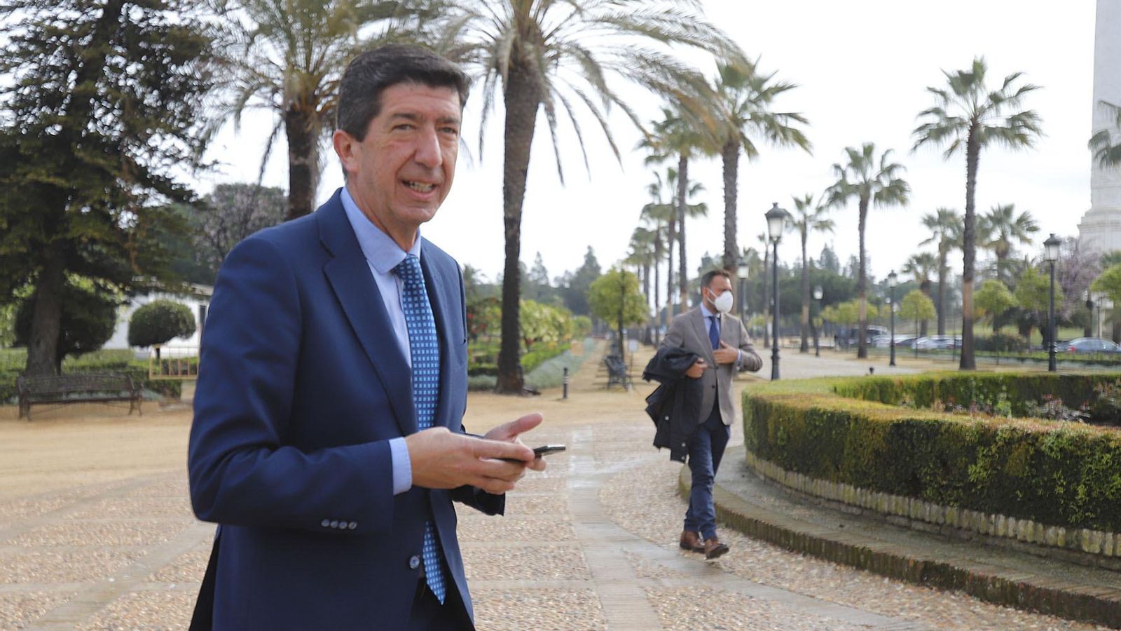 El vicepresidente de la Junta, Juan Marín a su llegada a La Rábida.