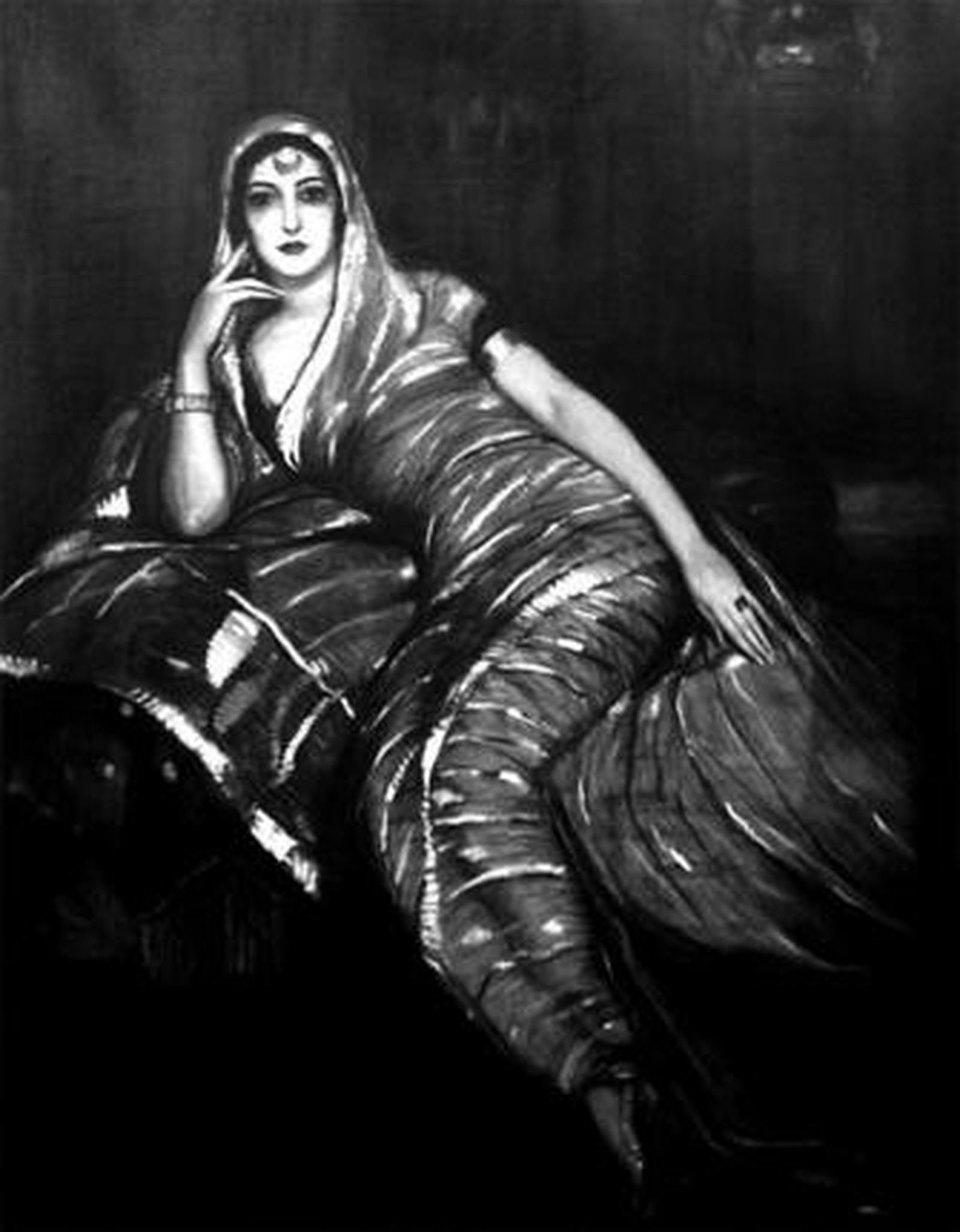 El retrato de Anita Delgado, de Beltrán Massés, restaurado en la Aduana.