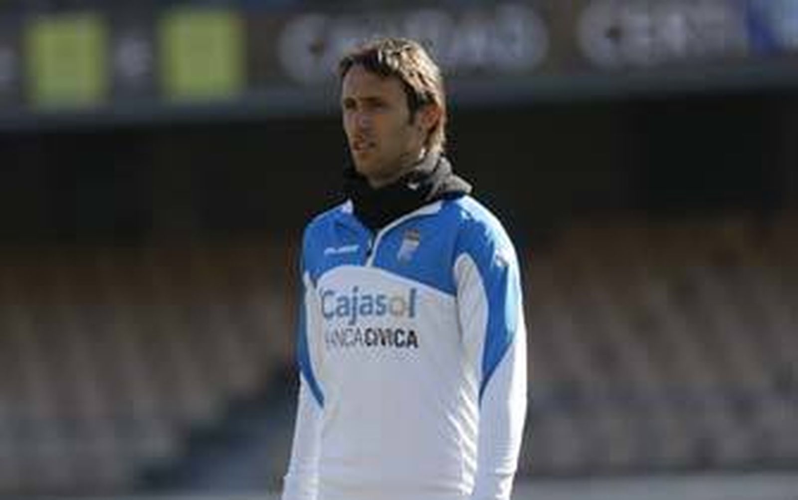 Rafa García, durante el entrenamiento de ayer en Chapín./Juan Carlos Toro