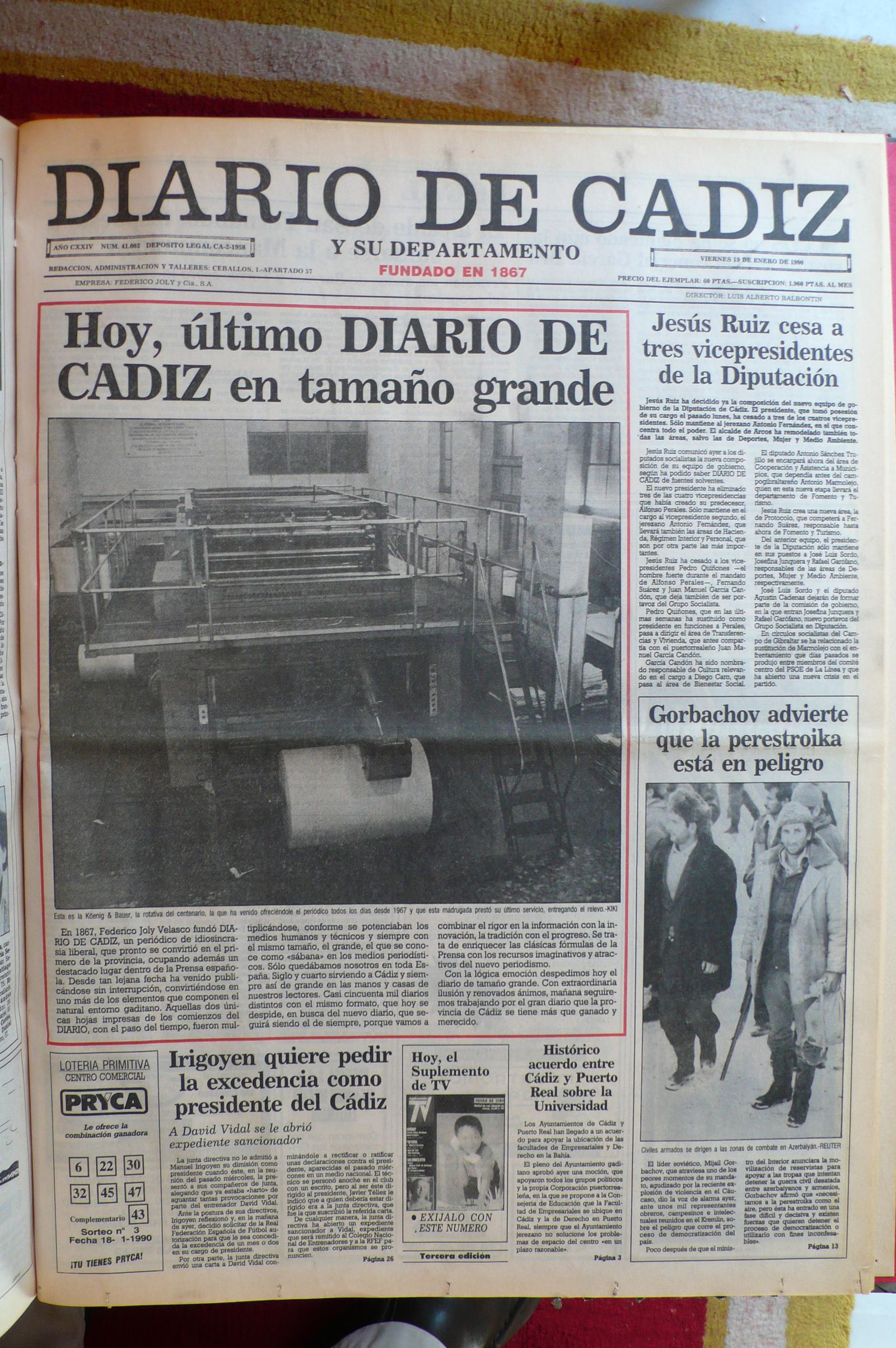 Esta es la Köenig & Bauer, la rotativa del centenario, la que estuvo ofreciendo el Diario todos los días desde 1967.