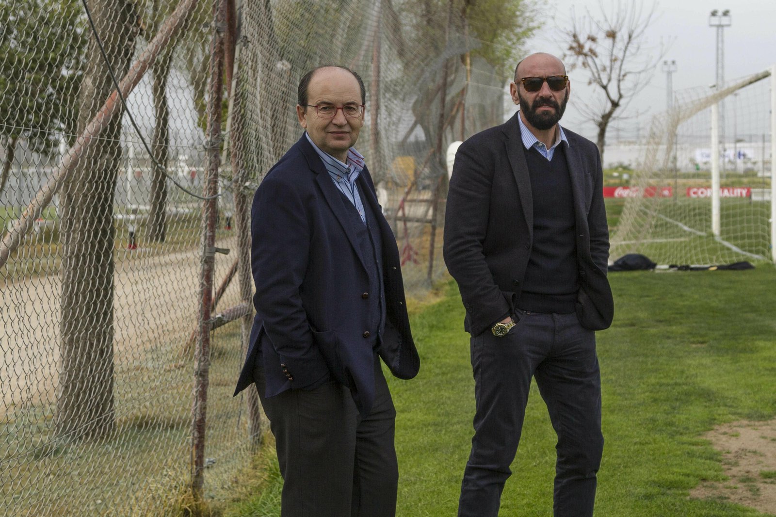 Monchi, junto a José Castro, en la ciudad deportiva