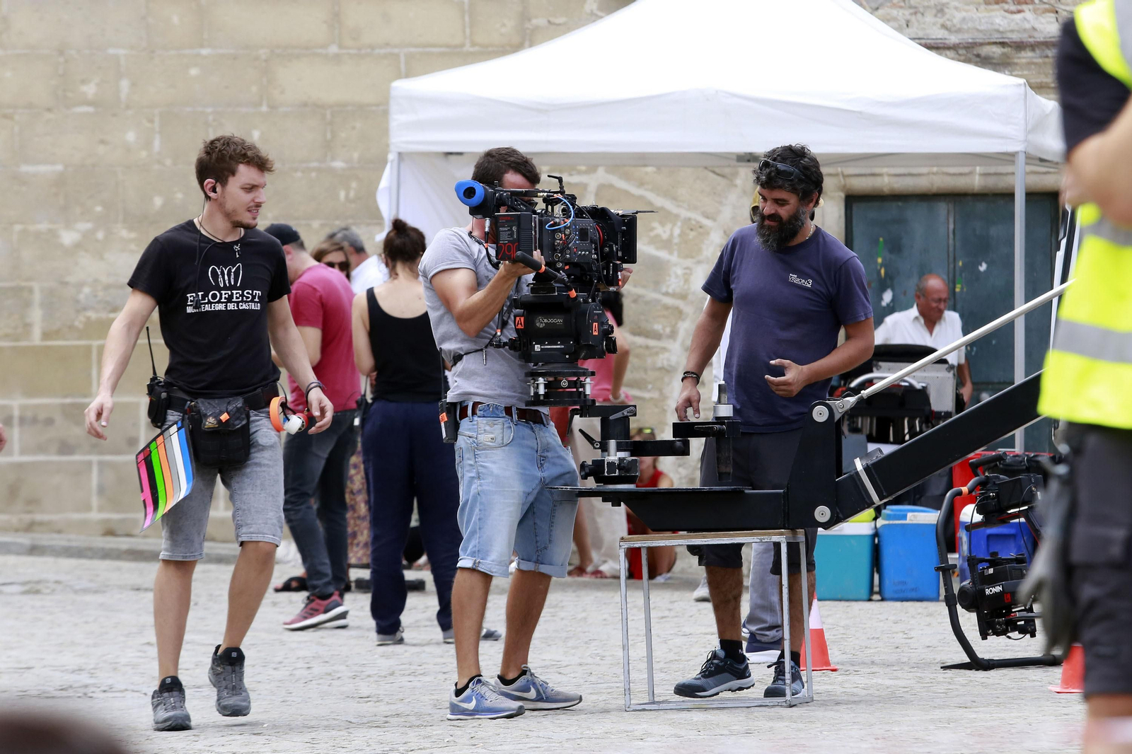 Imágenes de parte del rodaje este lunes en la Catedral de Jerez