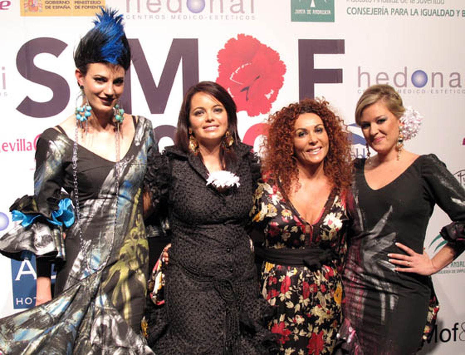 La modelo Macarena Echevarría, la diseñadora Melisa Lozano, y las cantantes Virginia Rico ‘La Seño’ y  María Lozano.

Foto: Victoria Ramírez