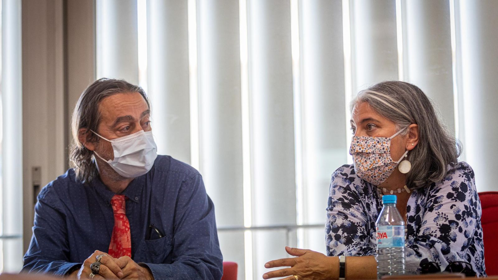 Adolfo García Sastre y Ana Fernández-Sesma durante la entrevista.