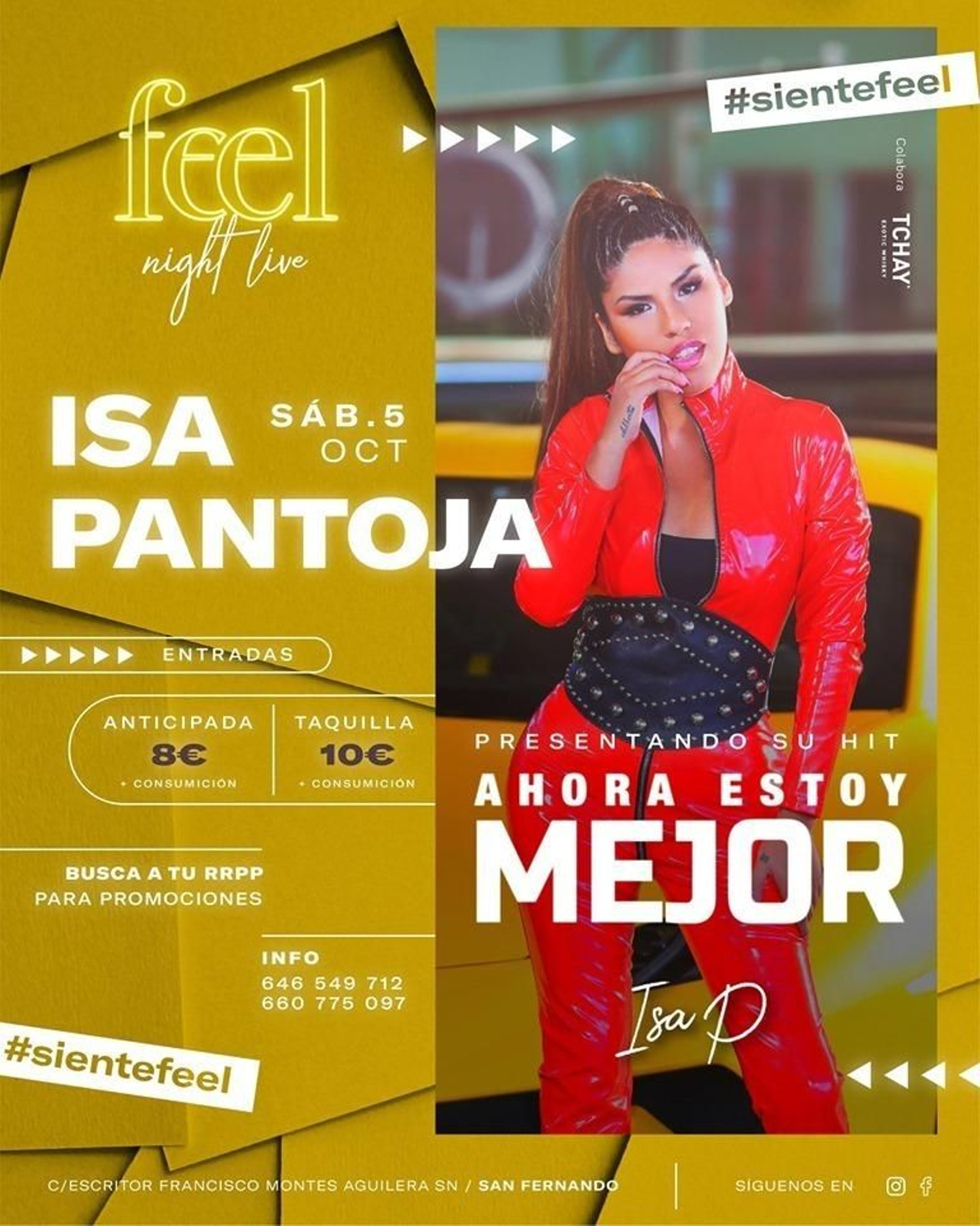 El cartel que anuncia el estreno de Isa P. en San Fernando.