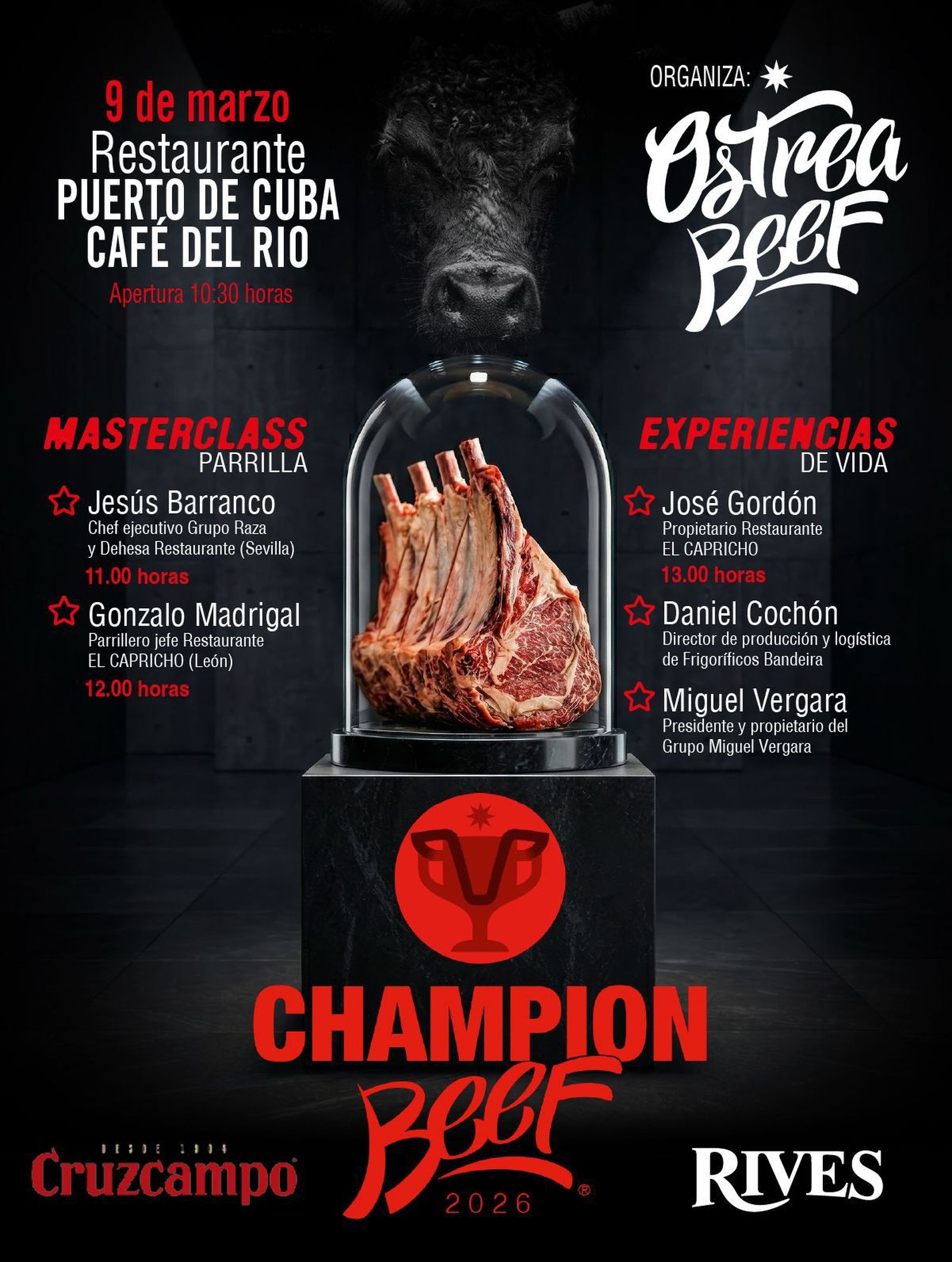 El cartel de la Champion Beef.