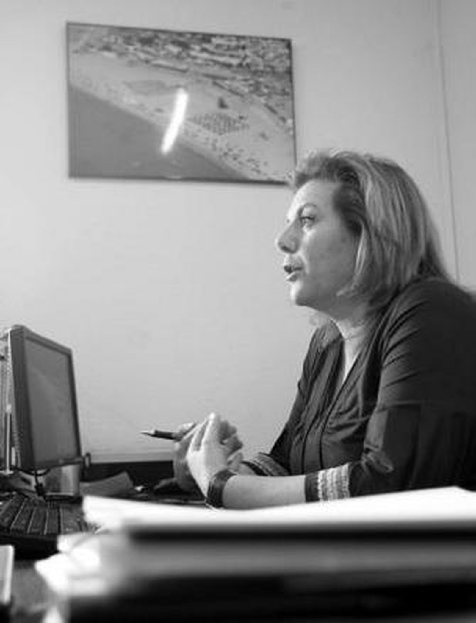 Maribel Álvarez, durante la entrevista en la sede de la concejalía de Playas.